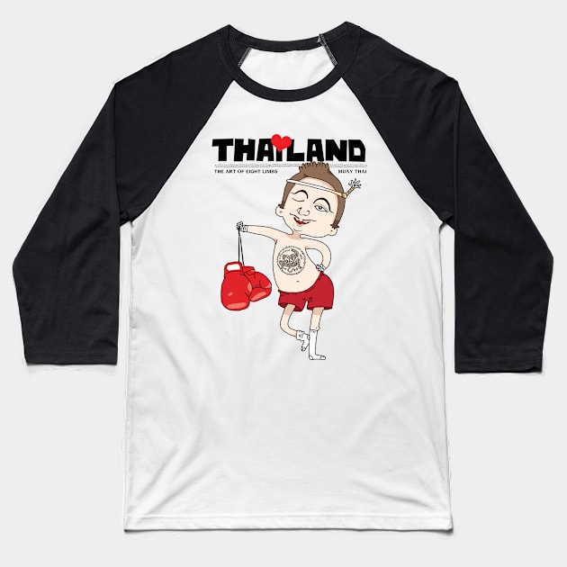 Bangkok Muay Thai Baseball T-Shirt by KewaleeTee